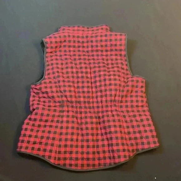 Croft & Barrow women high collar zipper closure reversible Sherpa buffalo print - Picture 5 of 9